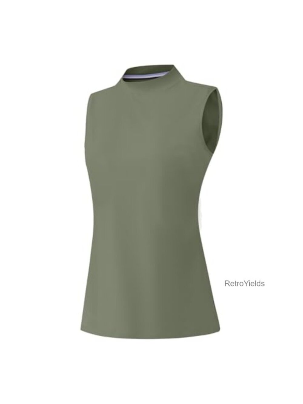 Women's Mock Neck Sleeveless Athletic Tank Top Golf Tennis UPF 50+ Moisture